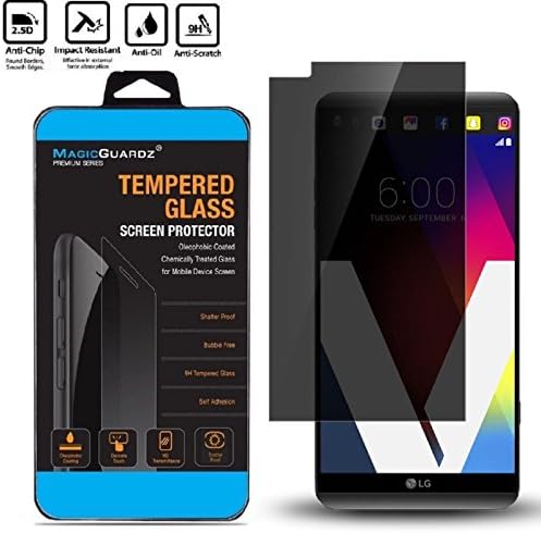 MagicGuardz, Made for LG V20, Privacy Anti-Spy Tinted Tempered Glass Screen Protector Shield, Retail Box