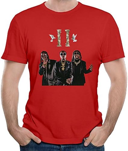 CFDL Migos Digital Printing Creativity Short-Sleeved Shirt For Mens Red