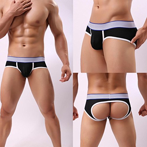 5 PCS Mens Underwear,Leedford Hollow Out Low-Rise Bulge Pouch Soft Brief Underpants (M, multicolored)