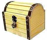 Lil' Genius Academy Craftistics Wooden Treasure Stash Chest Box with a Working Retro Heart Lock and a Pair of Keys