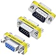 DTECH 3-Pack VGA Connector Male to Female Gender Changer Male to Male Adapter Female to Female Coupler