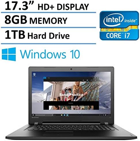 2016 Latest Edition Lenovo Ideapad 17" High Performance Premium Laptop, 6th Gen Intel Skylake i7-6500U Processor, 2.5 GHz, 8 GB Ram, 1TB HDD, DVD, Wireless-AC, 17.3" HD+ Display, Windows 10