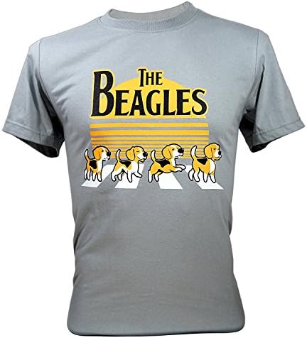 Immortal Tee Adult Unisex The Beatles Beagles Funny T-Shirts Blue Large