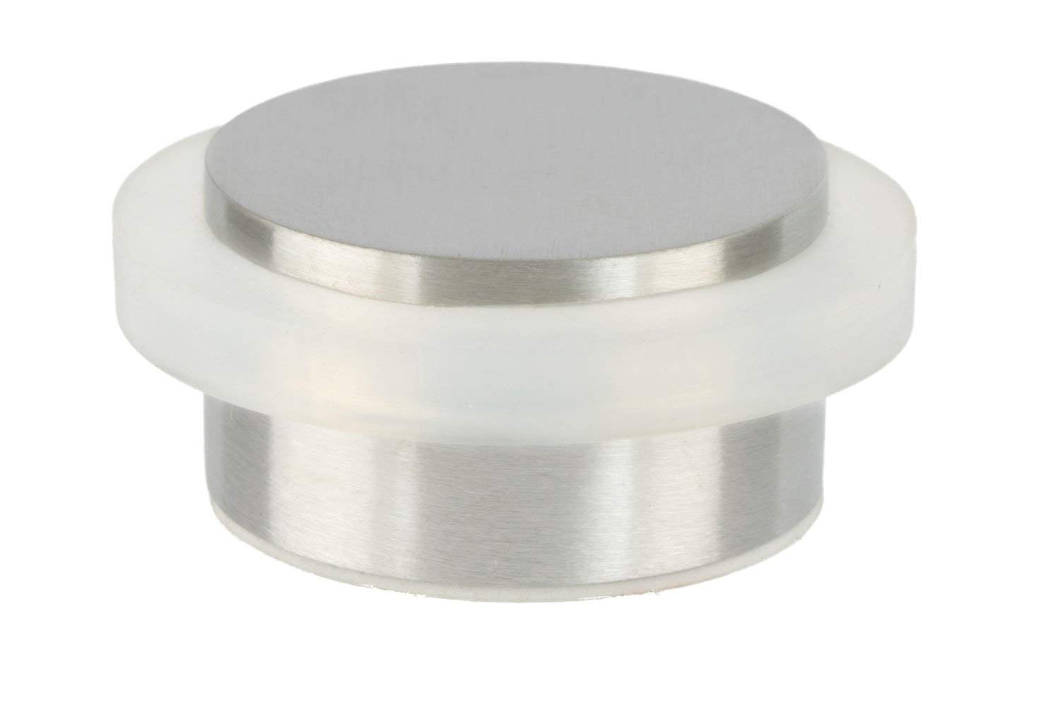 HERRAJES EVI I-203/35x19 Door Stop, Lacquered White-White Rubber, 35Ø x 20mm