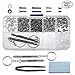 Seniore 510pcs Eyeglasses Repair Kit, 45 Kinds of Small Screws and Nose Pads Set,with 2 Screwdrivers for Sunglasses, Watch, Jewelry Fixing Universal