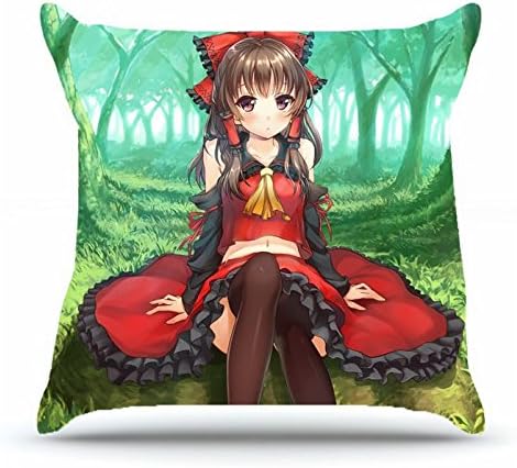 Fannie Throw Pillowcase 18x18 Inches Cotton Pillowcases Decorative Pillow Cover Case with Hidden Zipper Decor Cushion Covers - Nature Forests brunettes touhou trees forest tie skirts red eyes thigh h