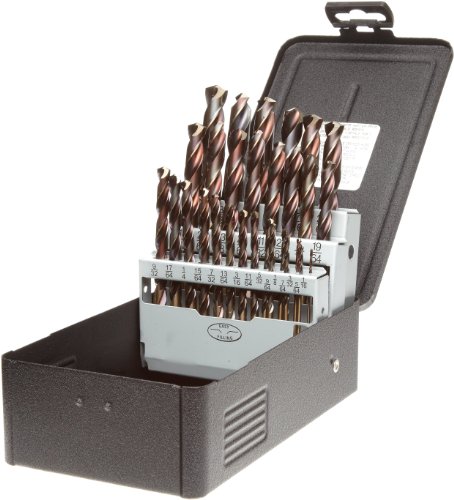 Precision Twist C29HX10 High Speed Steel Jobber Length Drill Bit Set, Purple and Gold Oxide Finish, 135 Degree Point, Inch, 29 Piece, 1/16" to 1/2" x 64ths
