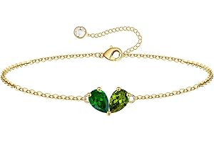 Turandoss Christmas Gifts for Grandkids - Stocking Stuffers for Teen Girls, 6 7 8 9 10 11 12 13 14 15 16 Year Old Girls Birthday Gifts, 14K Dainty Gold Plated Created Birthstone Bracelets for Women