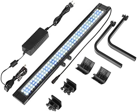 Aquarium Hood Lighting Bracket 22Inch 2 Modes Fish Tank Strip Lamp, 9-26W, 111 White Leds for Fresh and Slat Water