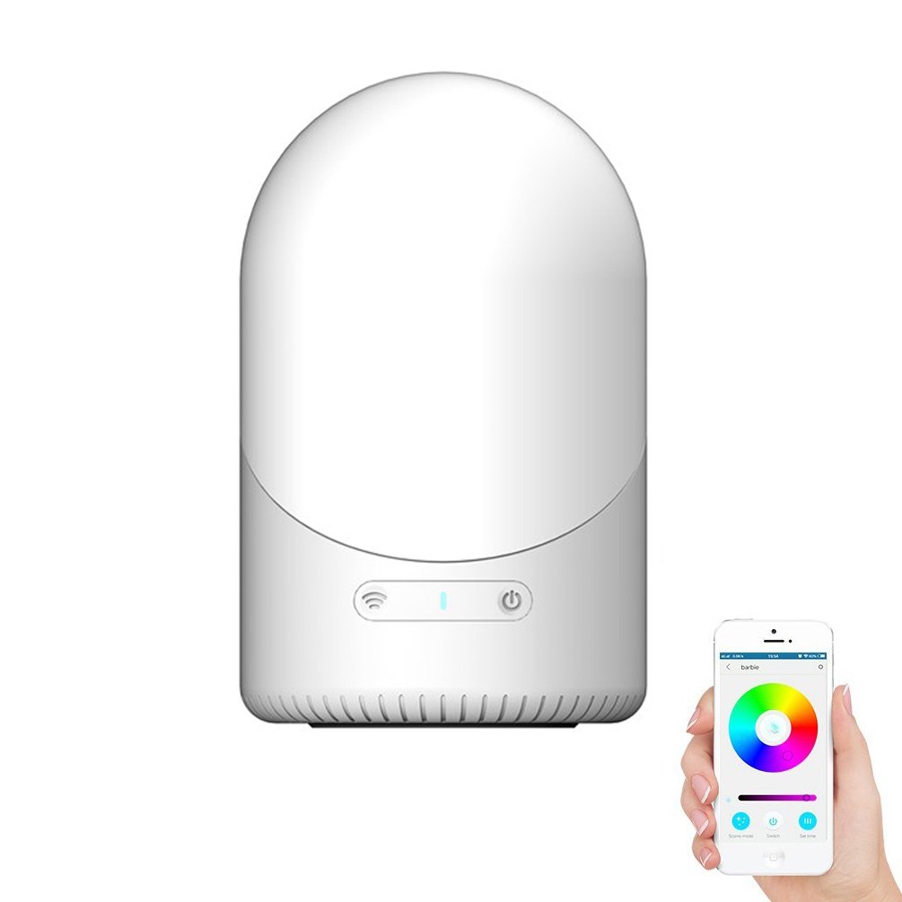 Smart Table Night Lamp, SUNETLINK WiFi Desktop Night Light, Color Changing LED Night Light Compatible with Amazon Alexa/Google Home, Connected App Controlled by Voice or Smart Phones (LG-2)