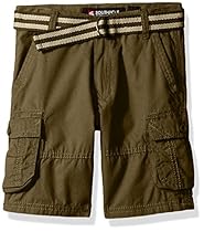 Southpole  Boys' Belted Mini Canvas Cargo Shorts in Various Colors, Olive, 5