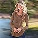 Women's T-Shirt,Laimeng Slub Cotton Loose Long Sleeve Tops Blouse Shirt Casual Hollow Crochet T-Shirt (M, Coffee)