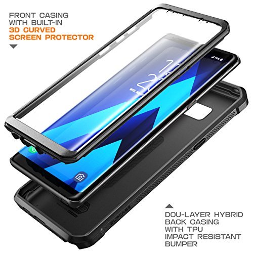 supcase funda unicorn beetle shield series diseñada para galaxy note 8, con protector de pantalla incorporado funda resistente de cuerpo completo para galaxy note 8  