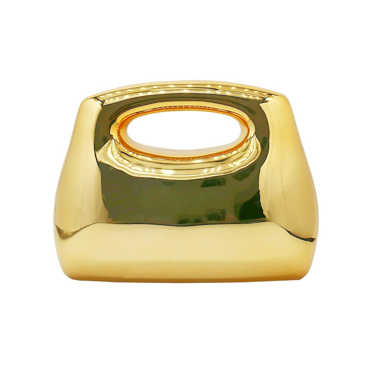 Photo 1 of PENGZHI Acrylic Clutch Purse for Women Metallic Evening Bag Handbag Top Handle Hobo Bag for Wedding Party, Gold