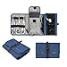 Roll-up tech Pouch, BAGSMART Compact Travel Cable Organizer, Portable Electronics Accessories Bag, Hard Drive Case for Various USB, Phone, Charger (Blue)