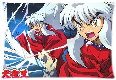 Fashiontopdearls Pillowcase fashion Trendy pillowcase Japanese Anime Series Pillowcase Inuyasha Two Sides Diy Printed Design Custom Rectangle Pillow Case 20*30 inches for Sofas Beds (20 inch, QC#-19)