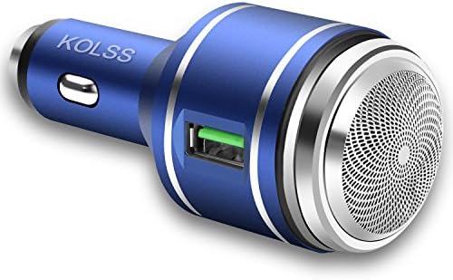 Kolss Car Charger With Electric Shaver Razor, 3 In 1 QC 3.0 Quick Charge USB Car Charger &amp; Emergency Escape Hammer &amp; Electric Shaver Razor For Phone iphone Android Phone ( Blue )