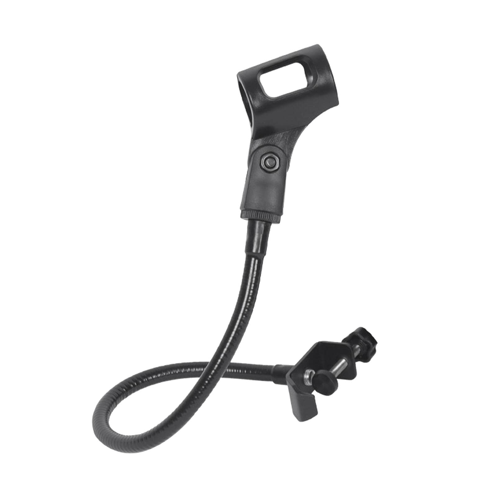 Fiacvrs 360 Degree Flexible Gooseneck Microphone Stand With Clip,Adjustable Desk Mic Boom Arm Stand Gooseneck Mic Stand(Black)