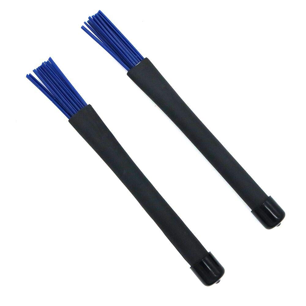 Alnicov 1 Pair Jazz Drum Brushes Retractable Drum Sticks 32cm black/blue