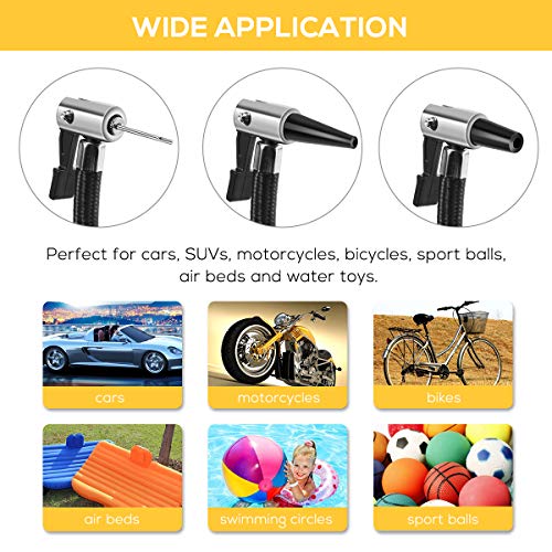 Foxnovo Air Compressor Pump, Digital Tire Inflator 150 PSI DC 12V Low Noise Tire Air Compressor Portable with Larger Air Flow 35L/Min, LED Light, Overheat Protection, Extra Nozzle Adaptors and Fuse - Thumbnail 5