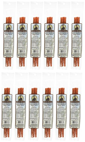 Nick's Sticks 100% Grass-Fed Beef Snack Sticks - Gluten Free - No Antibiotics or Hormones (12 Packages of 2 Sticks)