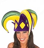 Rubie’s Costume Mardi Gras Royale Jester Hat, Purple/Gold/Green, Adult, Online Clothing Store