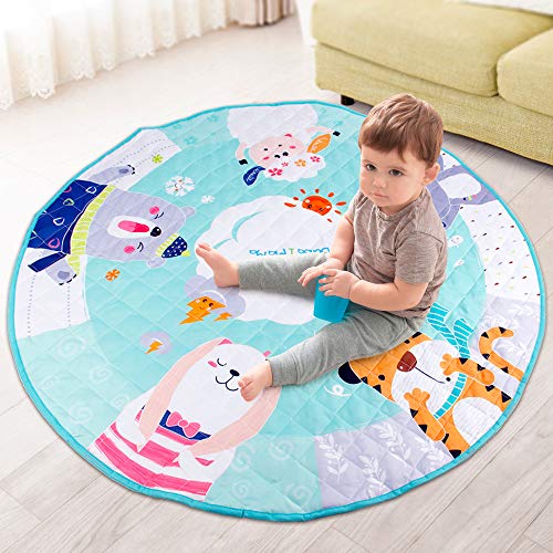 434-Inches-Kids-Play-Mat-Foldable-and-Washable-Toy-Organizer-Storage-Cotton-Baby-Activity-Round-Rug
