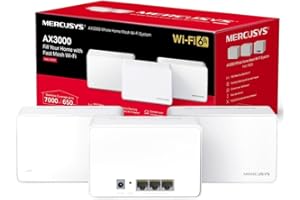 Mercusys AX3000 Whole Home Mesh WiFi 6 System (Halo H80X) -Dual-Band Wireless Coverage up to 5,000 Sq. Ft., 3 Gigabit Ports p