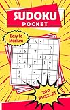 Sudoku Pocket: Compact Size, Travel-Friendly Book with 200 Easy to Medium Sudoku Puzzles and Solutions by BeeBoo Puzzles