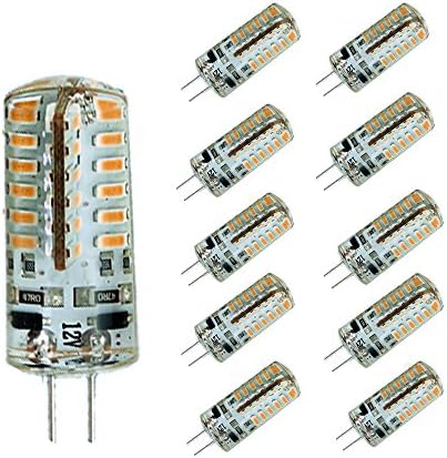 MODOAO 10 Pack G4 2W 3W 24/48 LED Corn Bulb 3014 SMD Corn Light Lamp Cool White Warm White AC DC 12V(3W,warm white)