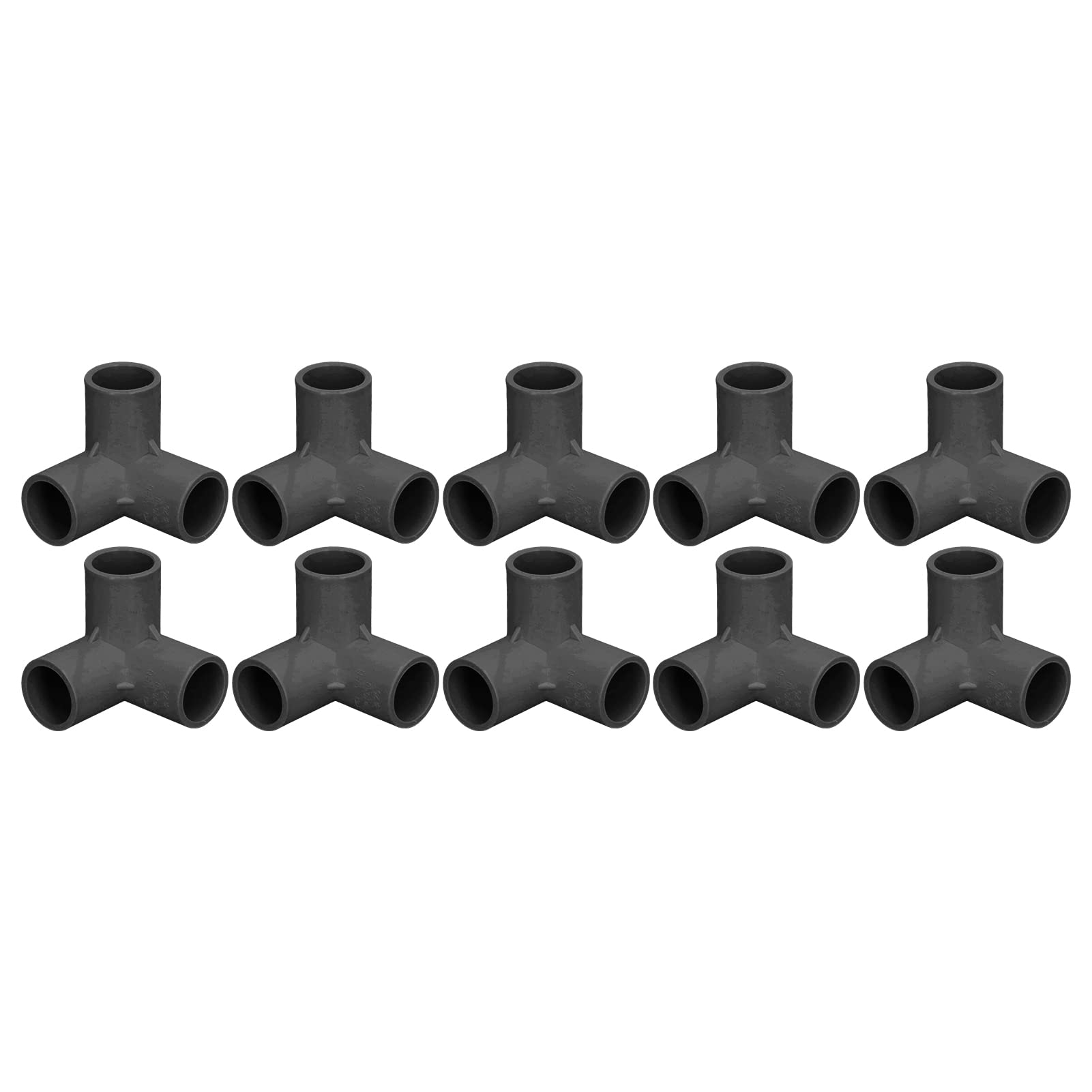 Kadimendium 10PCS 3 Way Pipe Fittings PVC Plastic Tee Fitting Elbow Corner Connector 25mm Inner Diameter 90 degree PVC Elbow Pipe Fittings(Black)