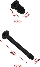 YINETTECH 100Pcs Computer PC Fan Screws Radiator Mount 30x3.4mm & 10x5mm Black view 4
