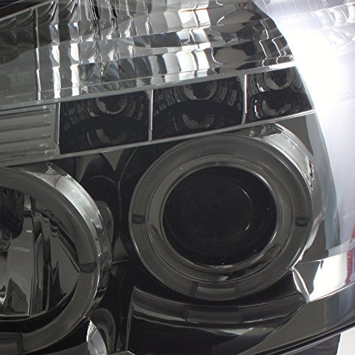 Xtune for 2004-2015 Titan Smoked Halo LED Projector Headlights + Black/Smoked Tail Lights + Smoked Fog Lights 2007 2008 2009