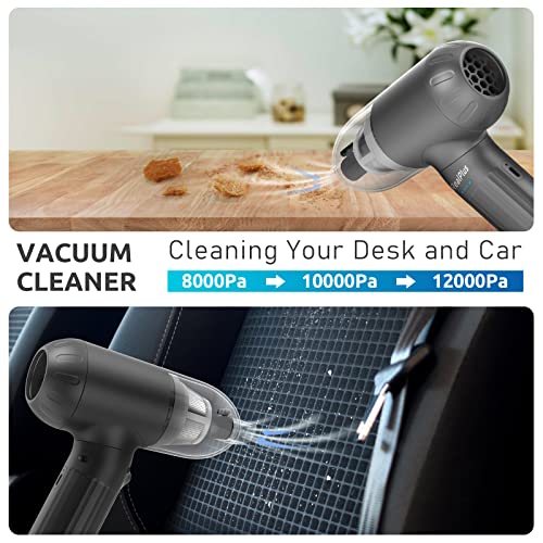 Compressed Air Duster & Vacuum Cleaner 2 in 1, RealPlus Electric Air Duster 3 Speeds 90000 RPM