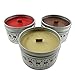 Scented Candles-Man Cave Collection-All Natural Soy Wax-SET of 3: Nag Champa, Dragons Blood, Asian Sandalwood~8 ounce Tin ~Wood Wick by Gulf Coast Candle Company