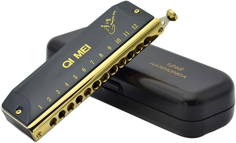 HENGT Harmonica 12hole, 16hole Round Mouth Mouthpiece, Adult Beginner