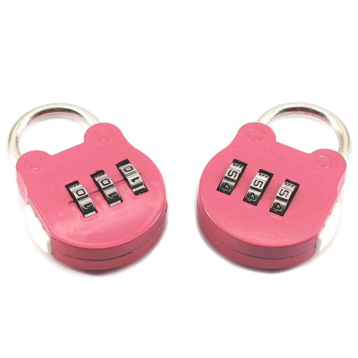 Random Color 2 Pcs Cute Small Combination Locker Padlock, 3 Digit Code Combination Padlock Password Lock for Locker Drawer Suitcase Backpack Gym School Bicycle Bike Basket Travel Case Bag