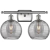 Athens Deco Swirl - 2 Light Bath Vanity in Industrial Style-11.25 Inches Tall and 18 Inches Wide-Brushed Satin Nickel Fi