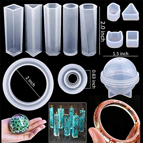 Sodoop 83 Pieces Handmade DIY Crystal Epoxy Glue Kit Bangle Pendant Glue Jewelry Silicone Casting Mold and Tools Set Black Storage Bag for DIY Resin Earrings Necklace Bracelet Craft Making