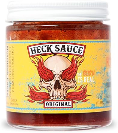 Heck Sauce Extreme Hot Sauce - Spicy Sauce with a 1,760,000 SHU Heat Blast (Original, 4 Ounce)