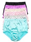 Barbra's 6 Pack Full Coverage Women's Brief Panties (Satin Brief, Medium)