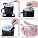 Frienda Mug Warmer for Tea, Coffee or Milk, Cup Beverage Warmer for Office, Home or Shop Use, Desktop Mug Warmer with Food Grade Silicone Drink Lids (Black)