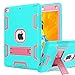 iPad 9.7 Case,iPad 2018/2017 Case,iPad 6th/5th Generation Case High Impact Hybrid Drop Proof Armor Defender Protection Case Built with Kickstand for New iPad 9.7-inch (A1893/1954/A1822)(Teal+Rose) primary