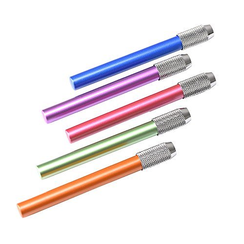 Outus Assorted Colors Aluminum Pencil Lengthener Extender Holder, Pack of 5