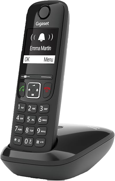 Gigaset AS690 - Schnurloses DECT-Telefon - großes, kontrastreiches Display - brillante Audioqualität - einstellbare Klangprofile - Freisprechfunktion - Anrufschutz, schwarz [Deutsche Version]