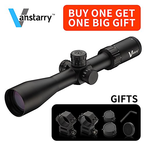 Vanstarry Optics Tactical Rifle Scope 30mm Tube 4-16x44mm 1/4 Moa Adjustments Srst Focal Enhanced Mil-Dot Reticle Matte (With Locknut)