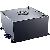 EVIL ENERGY 15 Gallon Fuel Cell Gas Tank with Level Sender, Aluminum, Black | Dual-10 Vent Outlets, Quick Release Fuel Tank Cap, Anti-Sloshing Foam, 3&ndash;90 Ohms Fuel Level Sensor, Work with Fuel &amp; Diesel