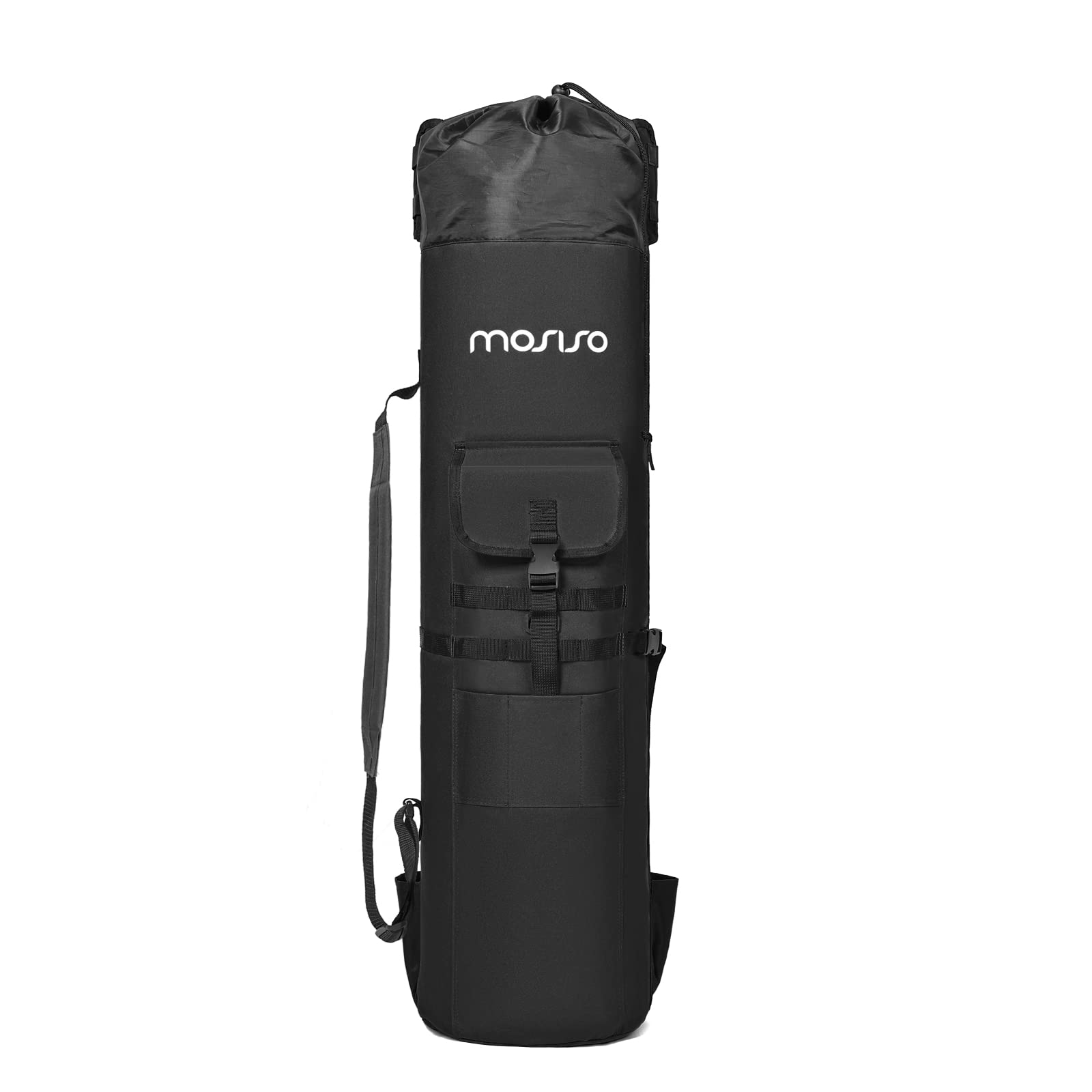 MOSISO Fishing Rod Case Bag, Fishing Pole Holders, Waterproof Durable Large Capacity Fishing Tackle Gear Organizer Travel Carry Case Shoulder Storage Bag with 5 Poles Tackle, Black