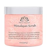 Limited Time Sale! Pure Himalayan Pink Salt Body Scrub Wash With Exfoliate For Soft, Healthy Skin, Massaging For Sore Muscles & Skin Imperfection 12 oz