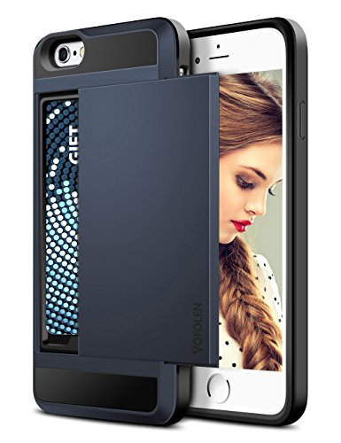 Vofolen Case for iPhone 6S Case iPhone 6 Case Impact Resistant Protective Wallet Cover Pocket Shockproof Rubber Bumper Case Anti-Scratches Hard Shell Skin with Card Slot Holder for iPhone 6S Navy